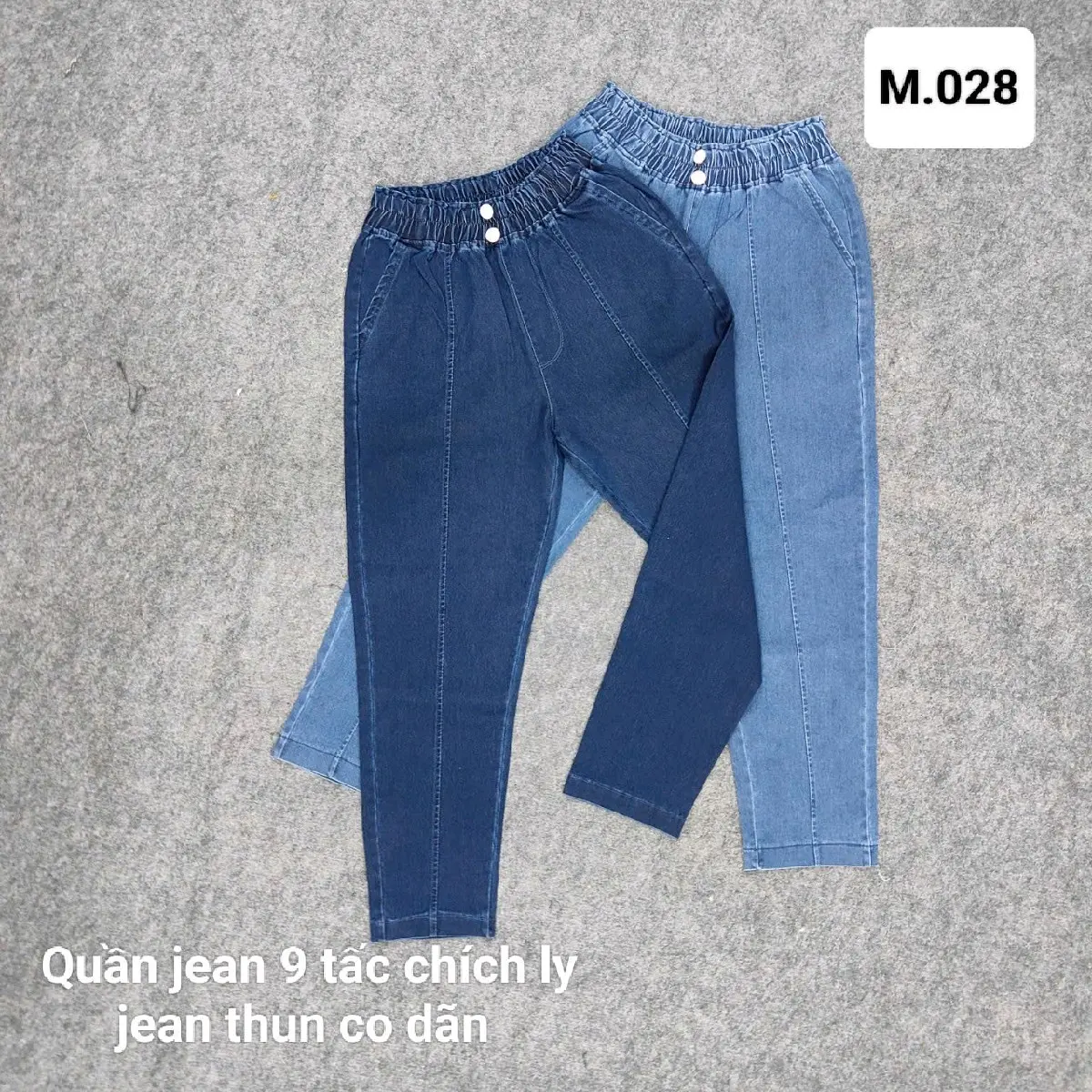 quần jeans nữ,co giản 4 chìu, 9 tấc chích  ly lưng cao  bản lưng to 2 nut...M028