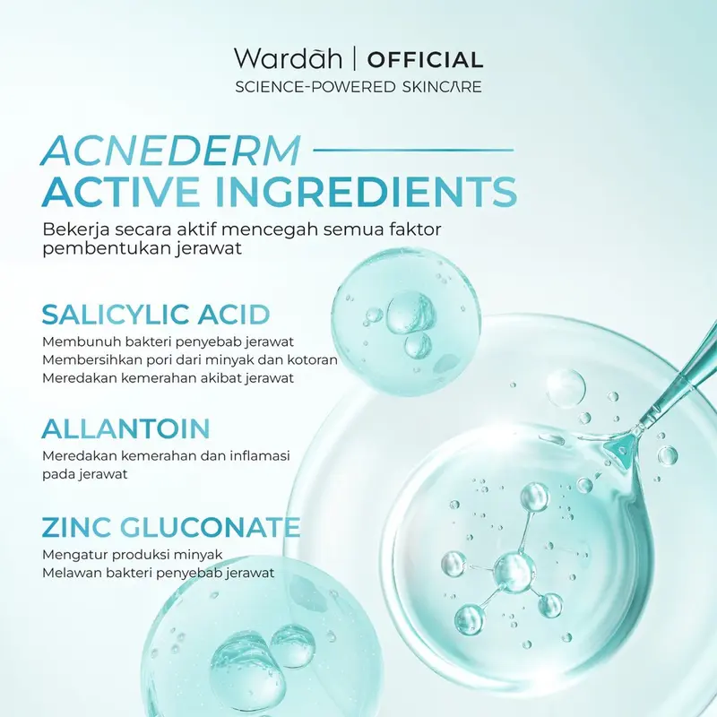 NEW! Wardah Acnederm Salicylic Acid Zinc Acne Clearing Low pH Foaming Cleanser 2