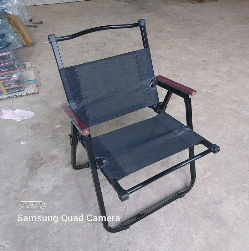 Ghế Xếp Camping Tựa Lưng Gấp Gọn Tay Gỗ Dành Cafe, Câu Cá, Du Lịch Dã Ngoại - Vải Đen - Hàng Loại 1 - Giá Xưởng 2