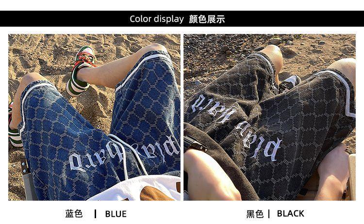 Product Introduction of 20252025 [Versatile Street Style] Cool Five-Point Denim Shorts for Men, Ins Trendy Versatile Outdoor Pants, Men's Summer Thin Loose Street Style Shorts 4
