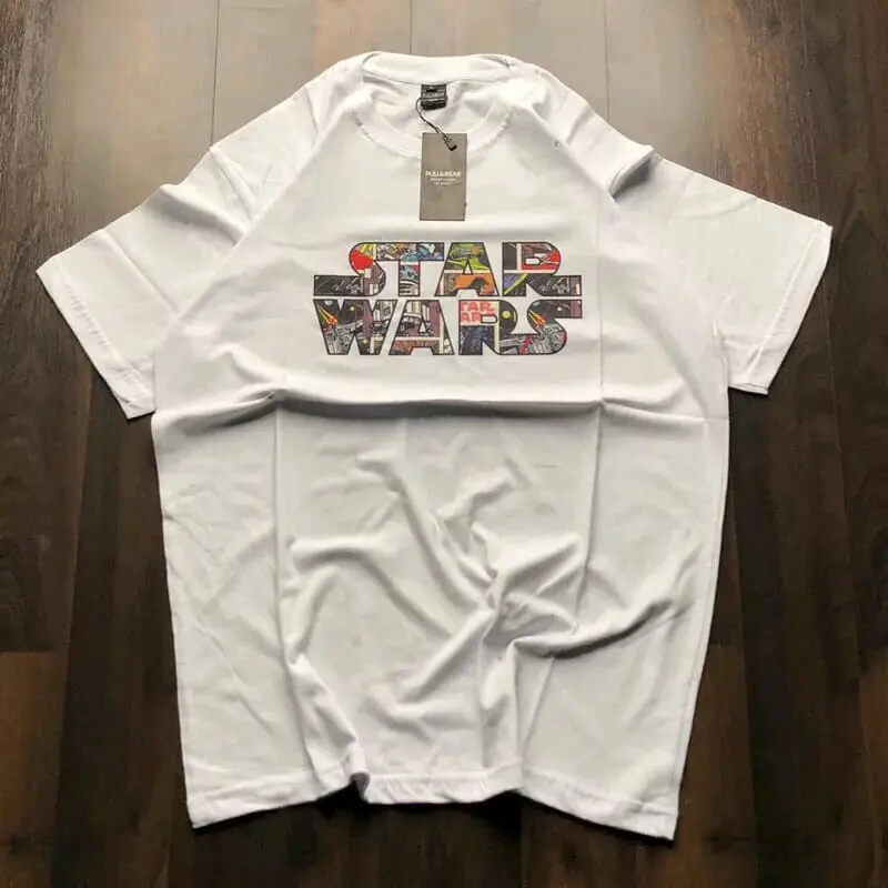 T - SHIRT | KAOS STAR WARS GHJUUUU65928 NEW PUTIH BEST SELLER | KAOS STAR WARS PUTIH - KAOS DISTRO DEWASA Hitam Putih Katun
