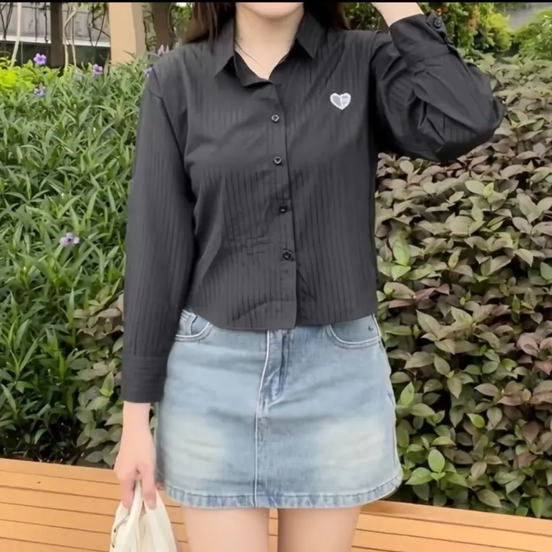 Mẫu sơ mi tay dài croptop thuê hình thông thường 3