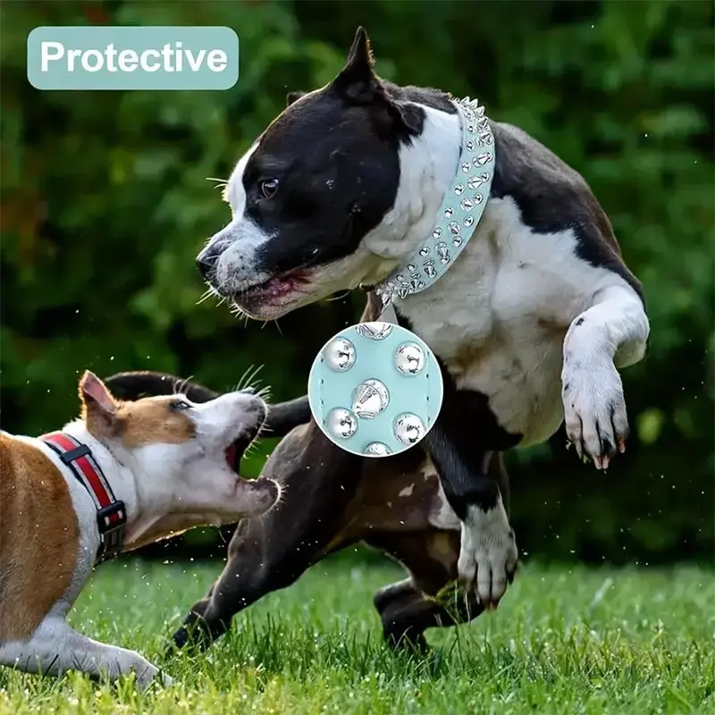 Rivet Dog Collar & No Tangle Leash Set, Adjustable Pet Studs Collar, Durable Dog Walking Equipment, Fashionable Pet Walking Essentials, Dog Accessories, Easter Gifts 2