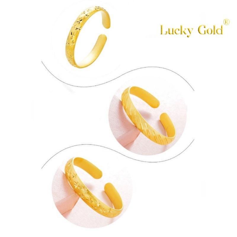 Product Introduction of [Lucky K Gold]  24K Gold Thickened Glossy Women's Starry Sky Open-Ended Bracelet Au999 Meteor Shower Bracelet 78