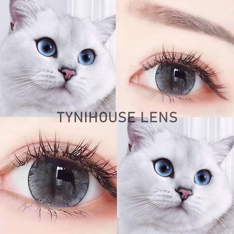 Kính Áp Tròng Lens Mắt XÁM Tro Mắt Mèo ICY GRAY Size Giãn To 14.5mm Cận [0-8] Kèm Khay