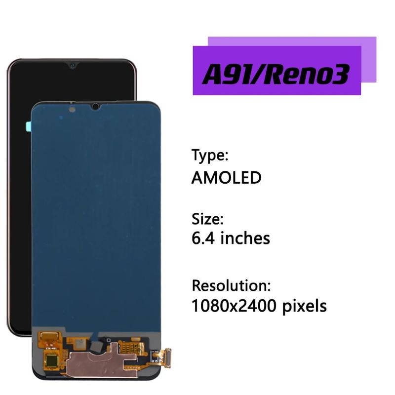 Product Introduction of 6.4"The screen is suitable for oppo A91 Reno3 screen assembly mobile phone LCD glass inside and outside display touch screen 8
