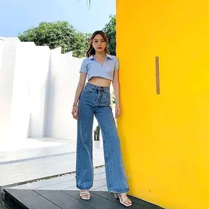 Celana Wanita Highwaist Loose Jeans - Celana Jeans High Waist Loose Korean Style Bawahan