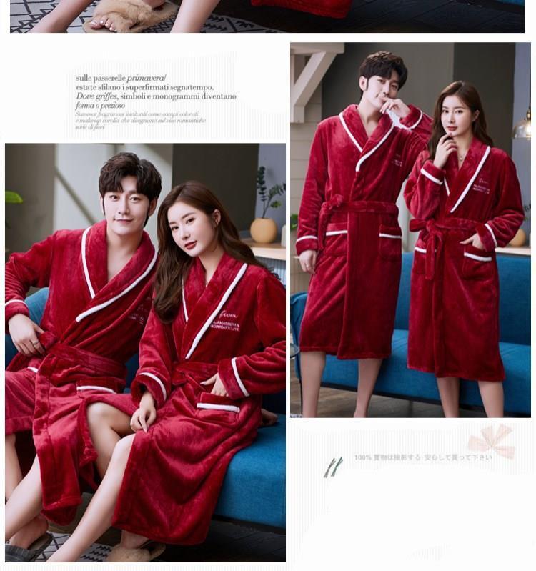 Product Introduction of Váy Ngủ vải nỉ, Phong Cách Cặp Đôi, Dành Cho Nam Và Nữ, Thích Hợp Cho Mùa Thu Và Mùa Đông, Ấm Áp Và Nhồi Bông, Áo Choàng Tắm Dài, Làm Bằng Lông Cừu San Hô, Trang Phục Đi Ngủ Ngọt Ngào Women Top 9