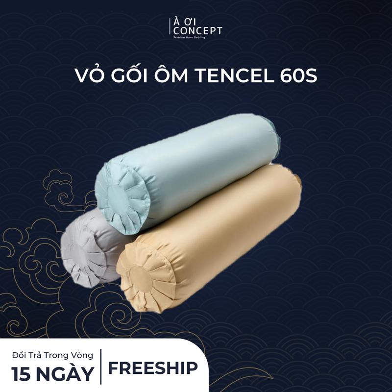 Vỏ Gối Ôm Tencel Hàn Quốc Cao Cấp À Ơi Concept Màu Trơn Nhiều màu Dây kéo khoá Size 37x100cm BED03
