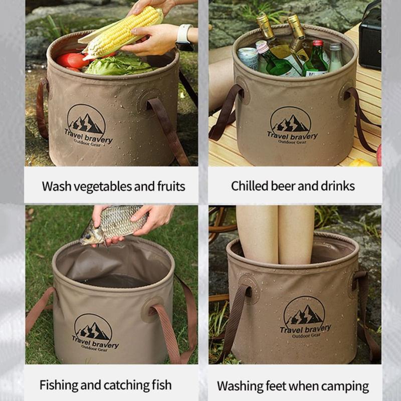 Fashion 5L/10L/20L Camping Bucket Basin Container Portable Folding Water Storage Bucket Camping Supplies with Handle Camping Bag 5