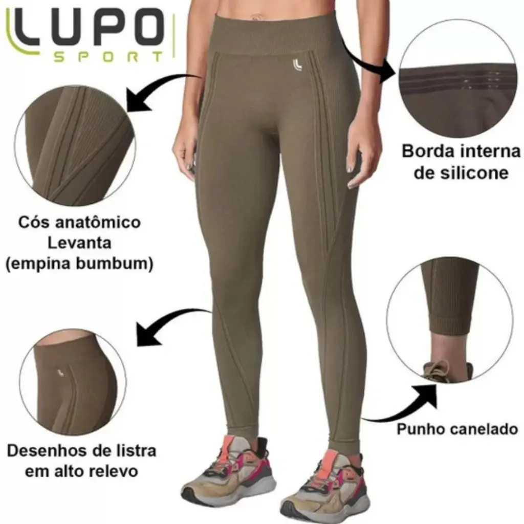 Calça Leg Legging Lupo Max Original Sport Sem Costura Levanta Bumbum Academia Treino Alto Rendimento