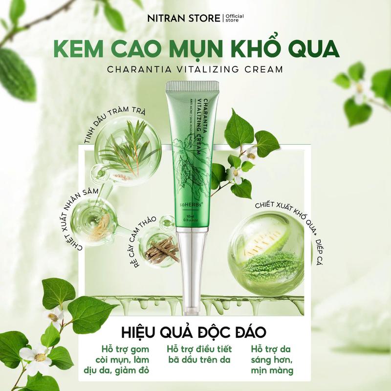 Kem Cao Khổ Qua – Hỗ Trợ Giảm Mụn - 10ml Skincare Kem Face Women Nữ Chăm Sóc Da Làm Đẹp Da