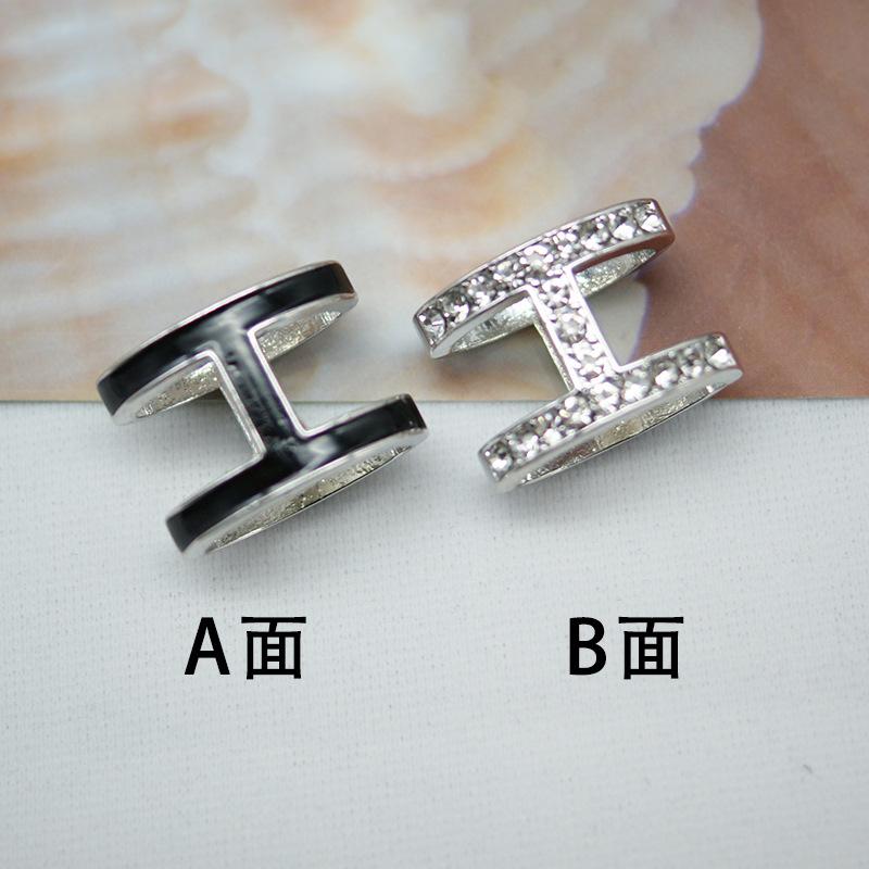 Khóa Chữ Cái Khăn Quàng Zircon, Còn Hàng, Thiết Kế Hai Sử Dụng, Thời Trang Đơn Giản, Màu Đen Và Trắng Có Thể Đảo Ngược, Khóa Khăn Choàng, Khóa Khăn Quàng Cổ Vuông Nhỏ Trang Trí 8