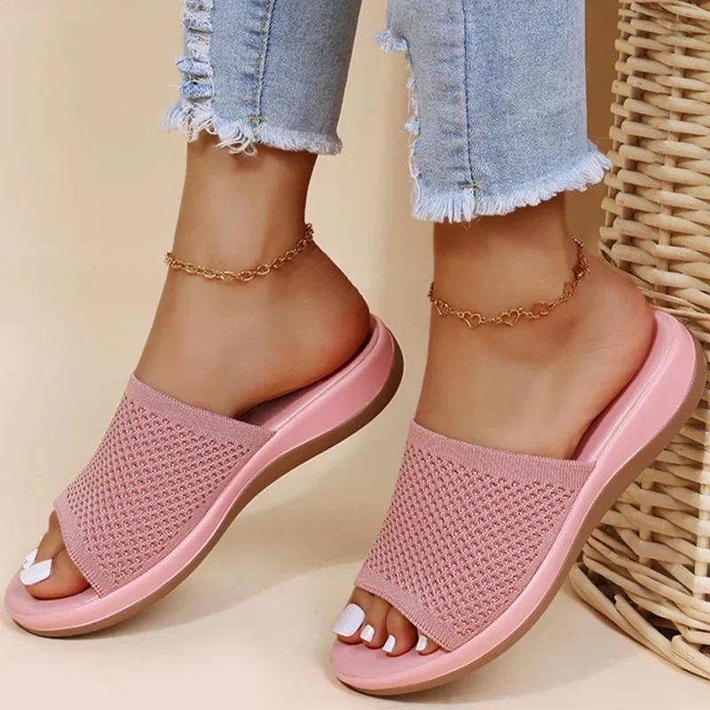 Dép Nữ, Dép Đế Bằng Mềm, Zapatos Mujer, Dép Mùa Hè, Vải Co Giãn, Giày Dép Mùa Hè, Dép Lê Thanh Lịch, Dành Cho Nữ Shoes DéP 4