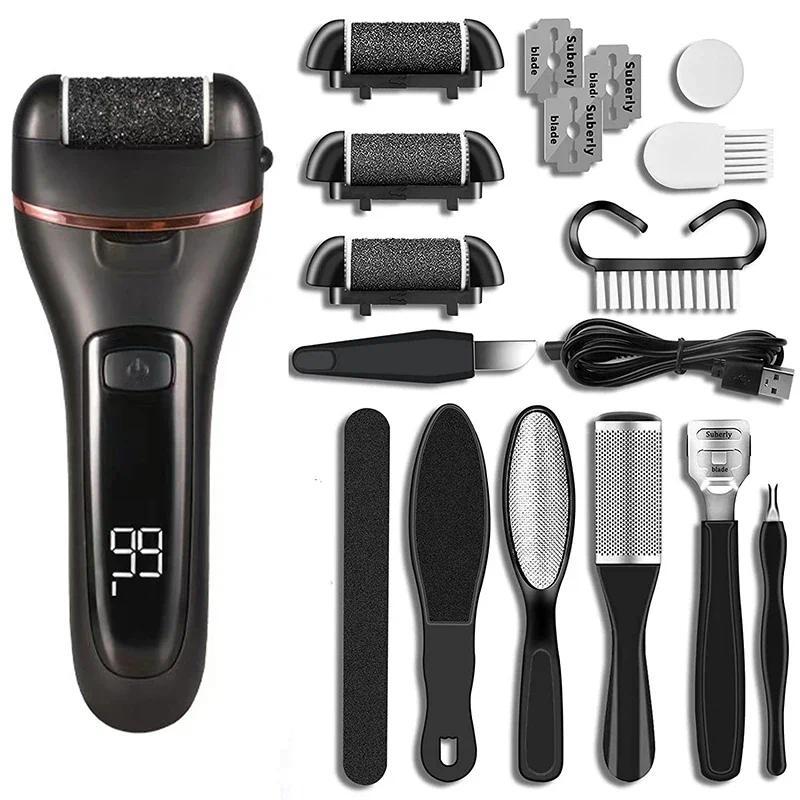 Product Introduction of Electric Foot File Callus Remover Professional Foot Grinder Pedicure Machine Tools Rechargeable Heel Cracked Dead Skin Scrubber 5