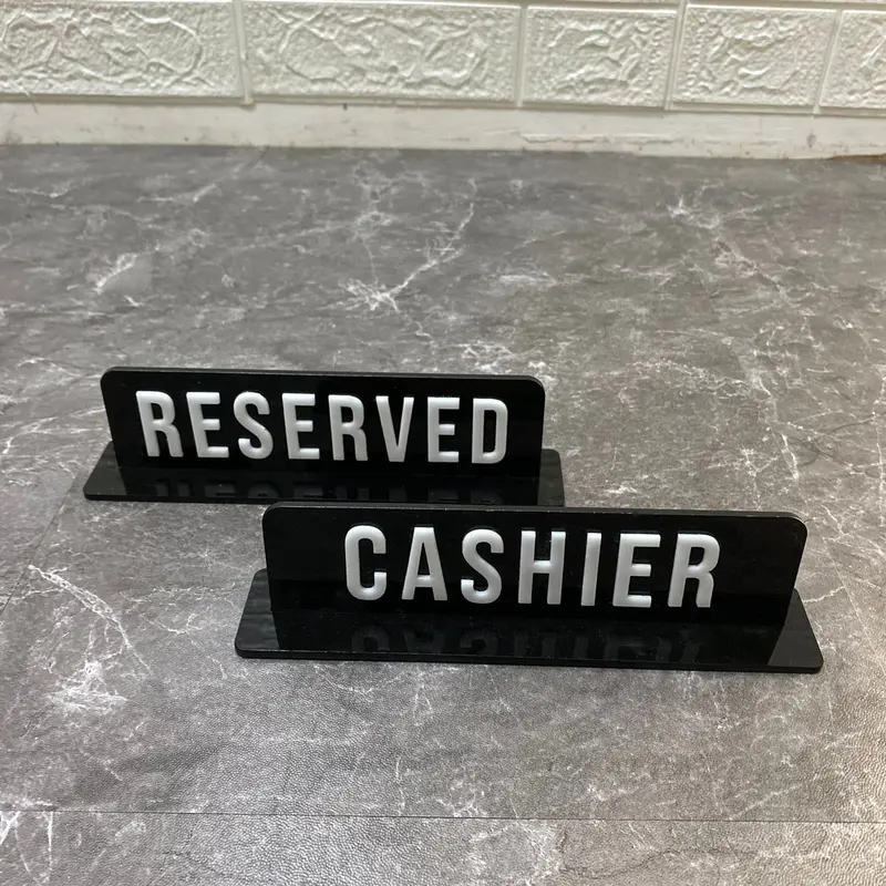 Reserved, Cashier Sign | Acrylic Timbul - Laser Cut - Custom 0