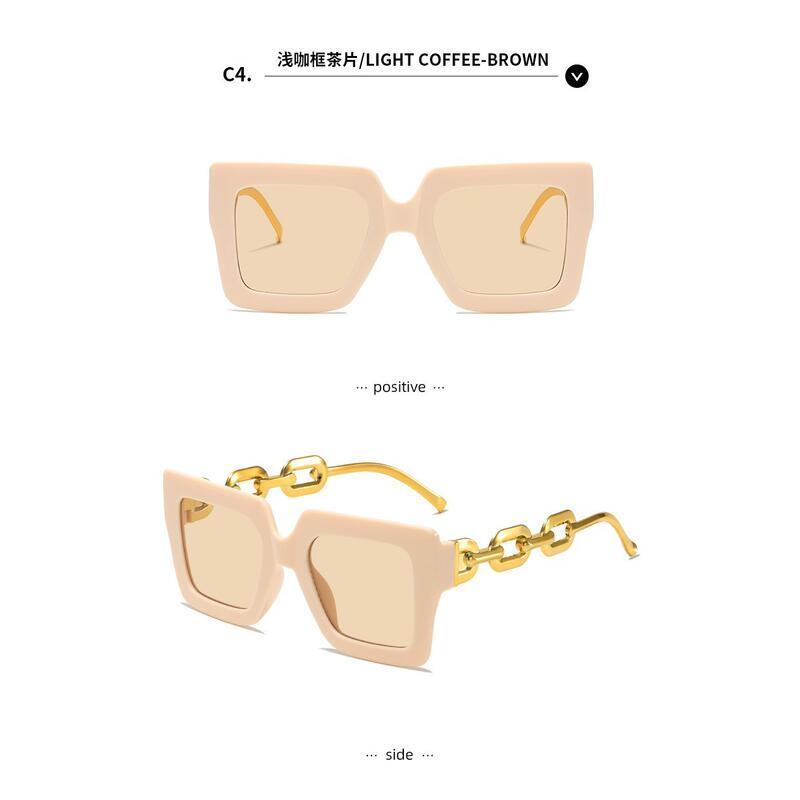 Product Introduction of New large frame sunglasses, women's resin, high-end feeling,  fashionable sunshade sunglasses 13