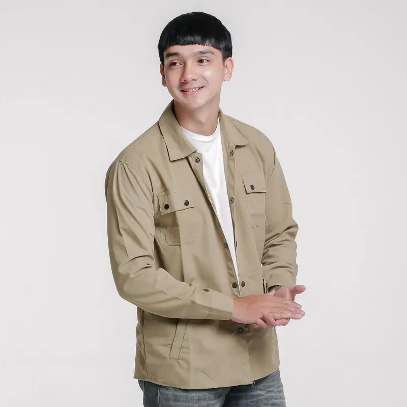 Trucker Jaket Pria Keren Canvas Size S - 3XL Semi Parka Kancing Lembut Hitam Panjang Casual Formal Distro Blazer Army 3