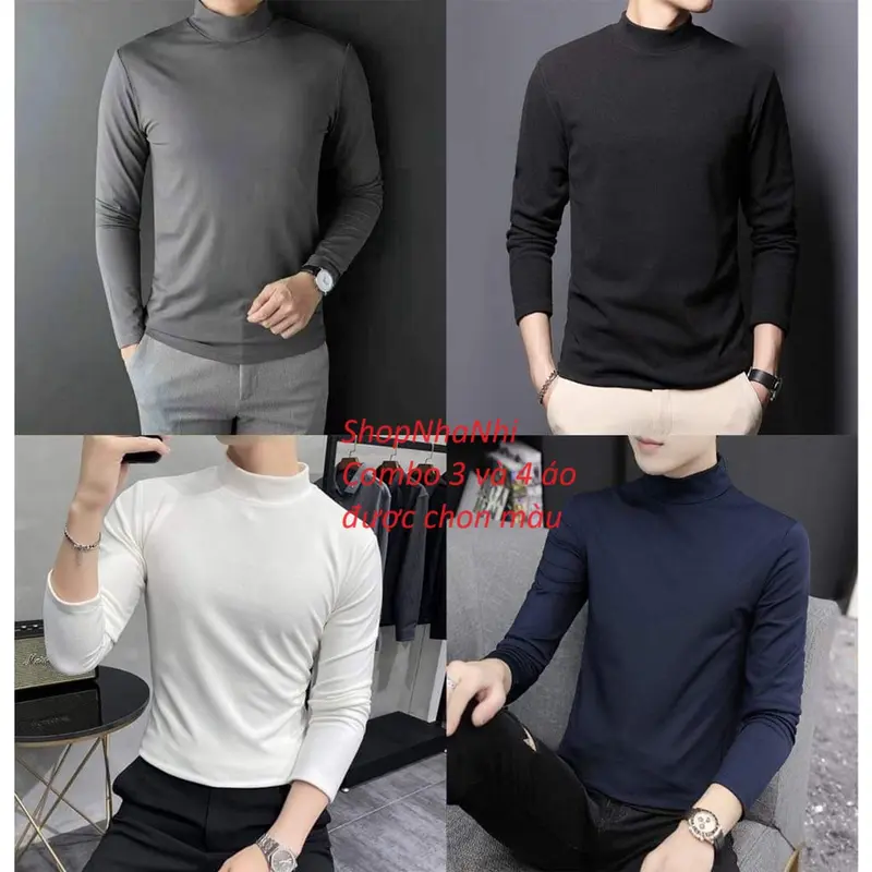 Áo Giữ Nhiệt Nam Thu Đông Cổ 3 Phân Lót Nỉ Ấm Áp -Mã AGN3P 28 Menswear Thun 6