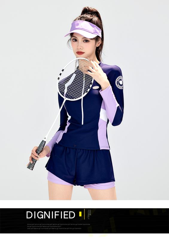 Product Introduction of Swimsuit Women's Split Hot Spring 2023 New Popular High-Grade Conservative Surfing Summer Long Sleeve Sun Protection Swimming Suit Students 14