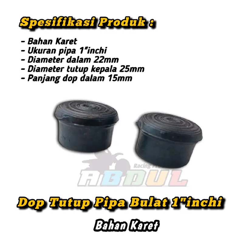 Karet kaki kursi 1 inchi/Karet kaki meja 1 inchi/dop pipa 1"/Harga perkodi (20pcs) 2