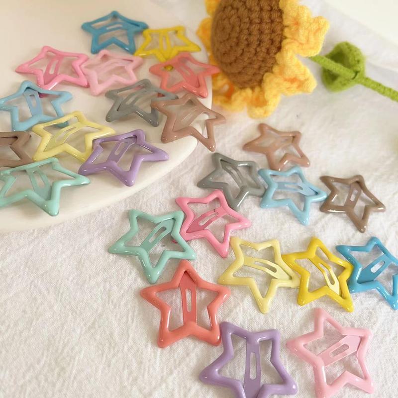 Product Introduction of Pentagram Duck Mouth Clip Ins Style Kẹo màu sao BB Clip Dễ thương ngọt ngào thời trang đơn giản liền mạch kim loại đuôi ngựa phụ kiện cho phụ nữ tóc clip yasmin Women 0