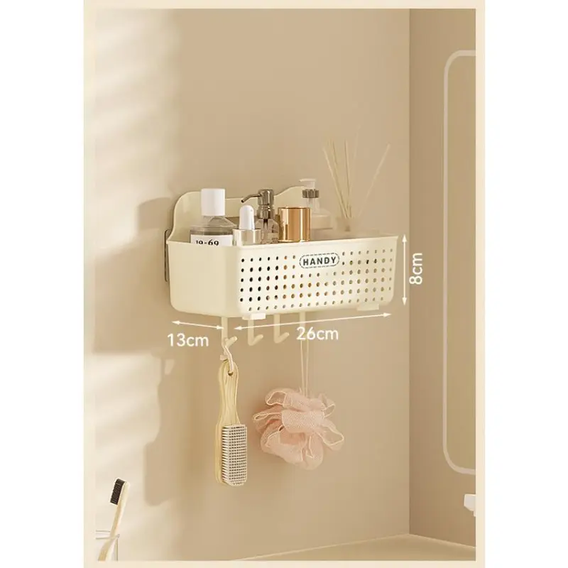 Giá Để Đồ Nhà Vệ Sinh, Không Cần Đục Lỗ, Chất Liệu Nhựa, Dày Dặn, Gia Dụng, Gia Vị Treo Tường, Giá Để Đồ Treo Tường Nhà Bếp Kitchen 5