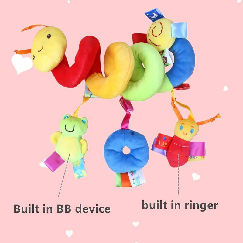 Spiral Plush Caterpillar Design Car Seat Toy, Cute Hanging Stroller Toy, Baby Car Seat Hanging Toy, Baby Toys, Car Seat Accessories 6