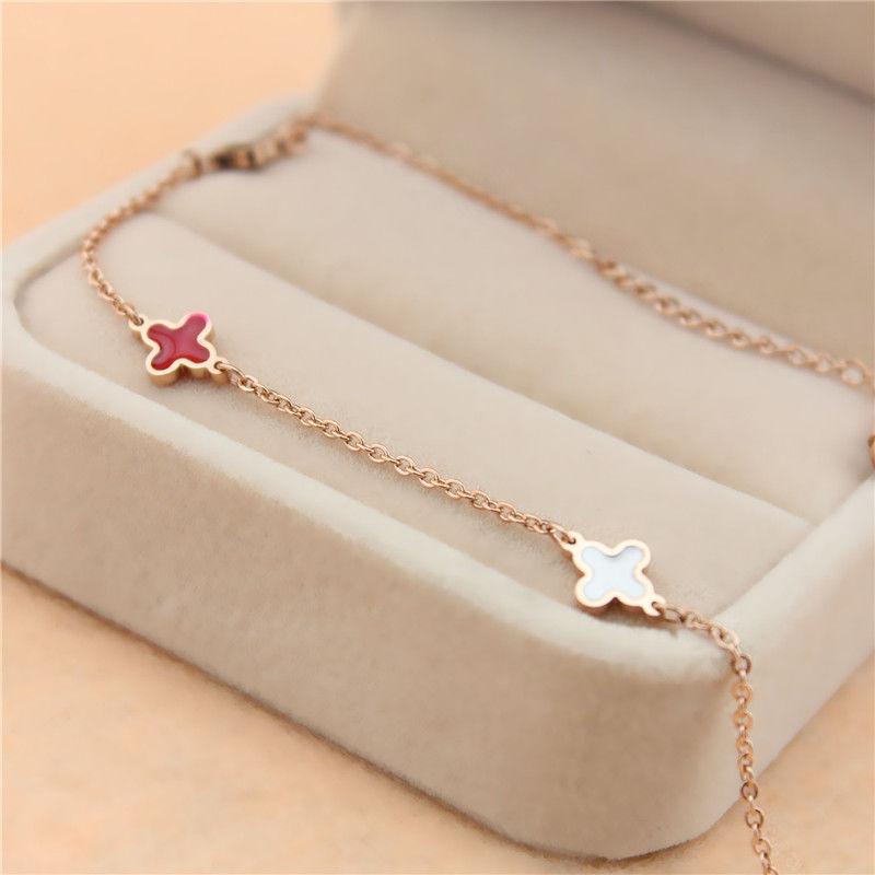 Lắc Chân Cỏ Ba Lá Mini, Chất Liệu Thép Titan Màu Vàng Hồng, Dành Cho Học Sinh Nữ, Phong Cách Hàn Quốc, Thiết Kế Đơn Giản Và Ins, Nhẫn Mắt Cá Chân, Trang Sức Người Có Ảnh Hưởng Trực Tuyến, Không Phai Màu Móc Khóa.vòng cổ nhắc nhở 44 4