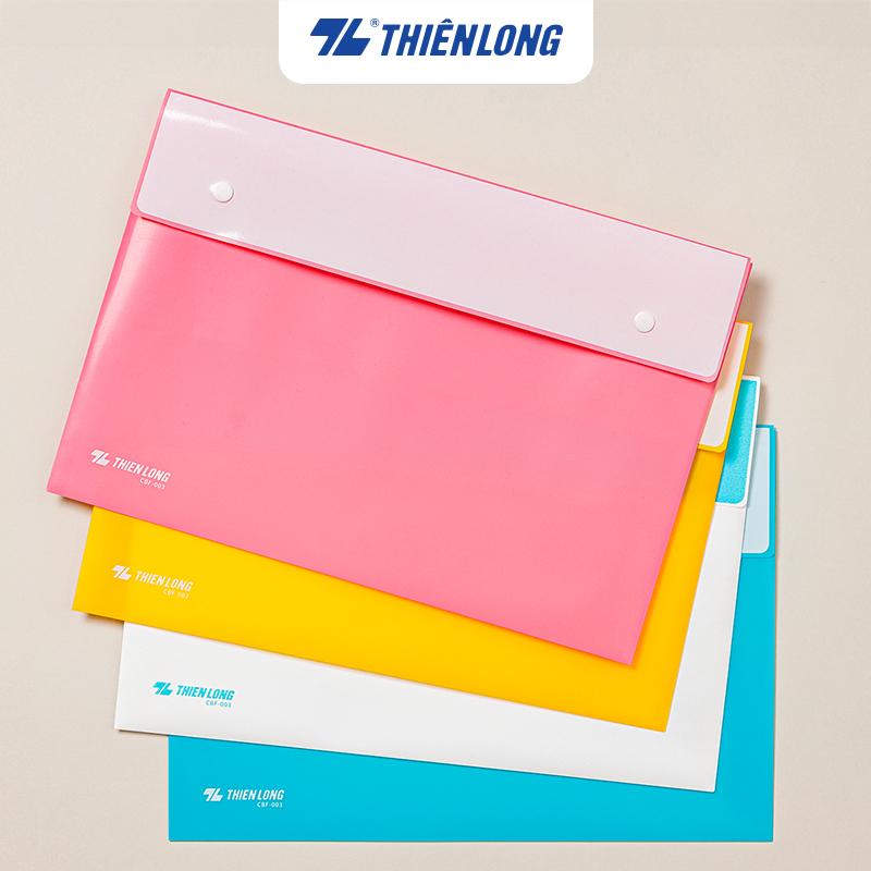Màu ngẫu nhiên 01 Bìa nút màu Pastel F4 Thiên Long CBF-003 dùng đựng hồ sơ, tài liệu, sức chứa 125 tờ A4 phù hợp học sinh, văn phòng