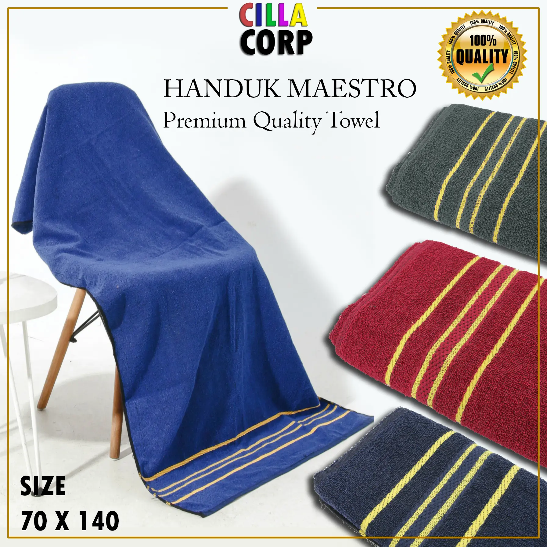 Handuk Mandi Maestro Ukuran 70 x 140 dewasa