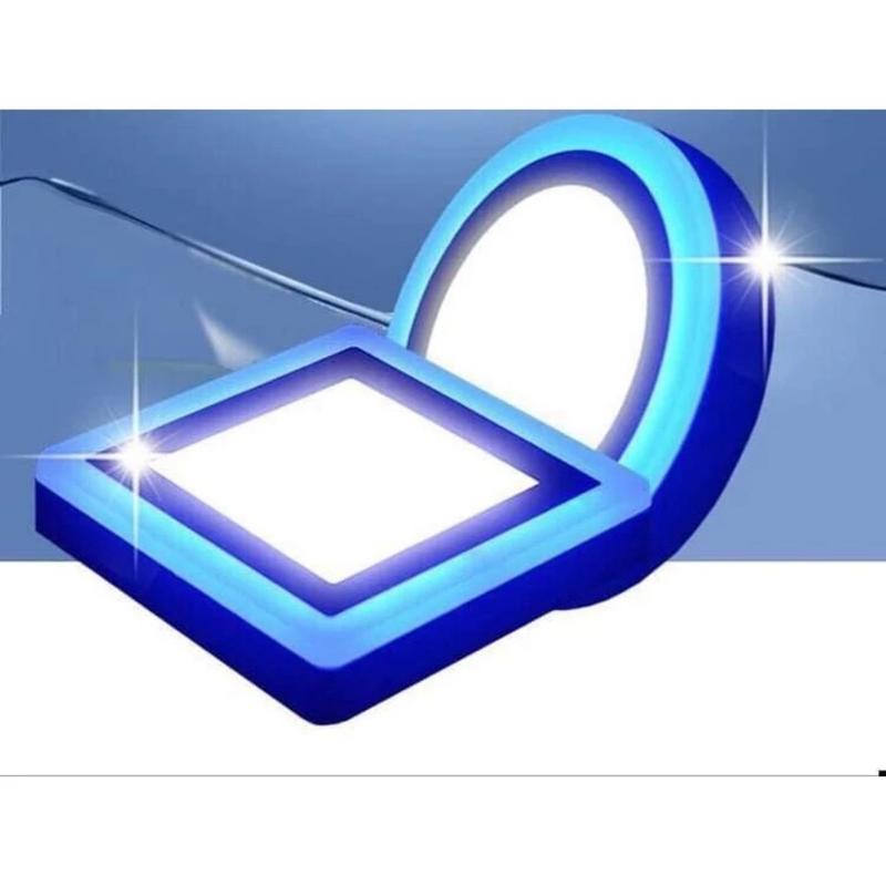 Đèn Led ốp nổi, ốp trần, ốp ban công, hành lang ,đèn trang trí viền màu xanh dương 12+4 và 18+6w cao cấp