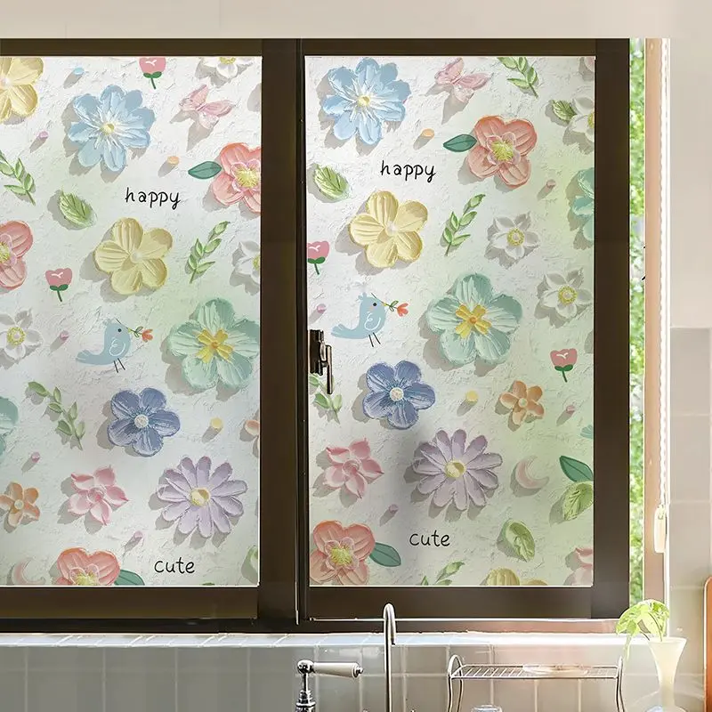 Miếng Dán Cửa Sổ, Phim Kính Nhám Trong Suốt Và Mờ, Che Nắng, Bảo Mật, Thích Hợp Cho Phòng Tắm, Nhà Vệ Sinh Và Cửa Ra Vào, Phim Kính Chống Lộ Decor Decor Phòng 8
