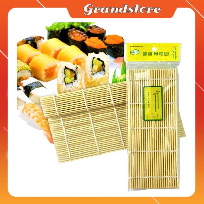 Mành tre cuộn cơm cuốn sushi kimbap cơm rong biển dụng cụ làm cơm cuộn susi kimpap lót nồi bàn ăn ly trà decor trang trí