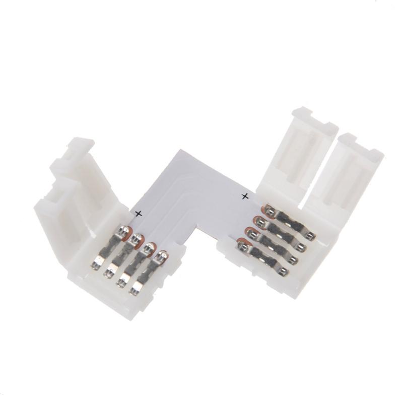 4 Pin LED Connector L Shape Corner Quick Splitter Right Angle 10mm 5050 RGB LED 5