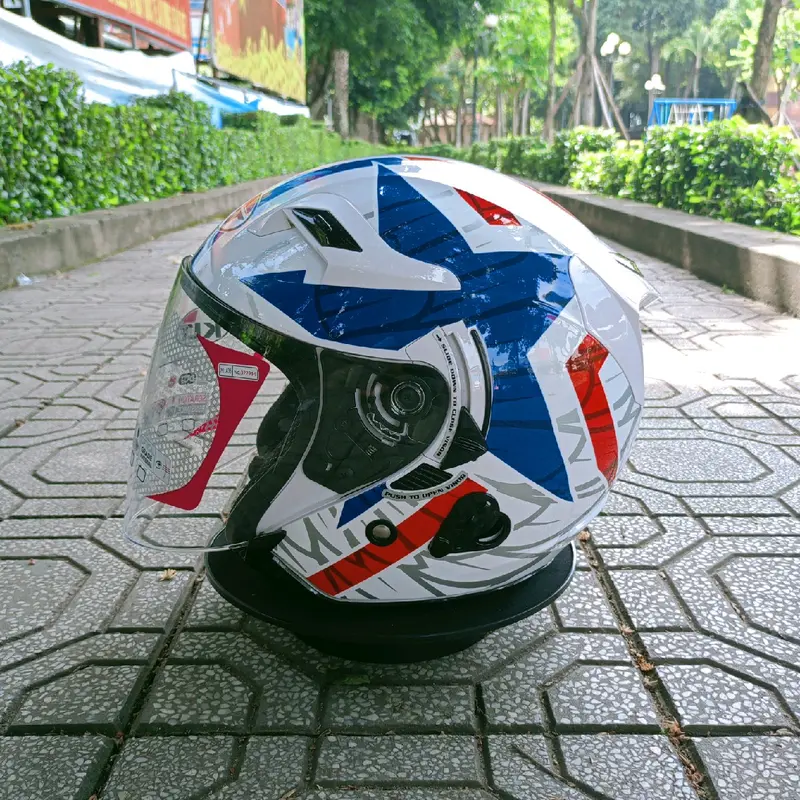 Mũ Bão Hiểm KLT 3/4 2 Kính Tặng kèm tem kyt và khăn trùm dầu ninja 7