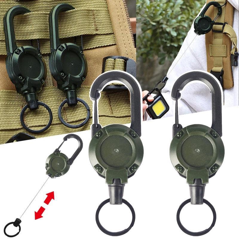Product Introduction of Retractable Carabiner Keychain, Outdoor Easy Pull Keychain Tool, Stretchable Wire Rope Keychain, Outdoor Climbing Accessories 4