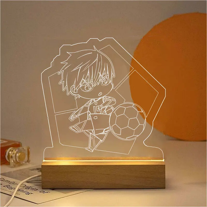 Lampu tidur hias ukiran akrilik Blue Lock White 5