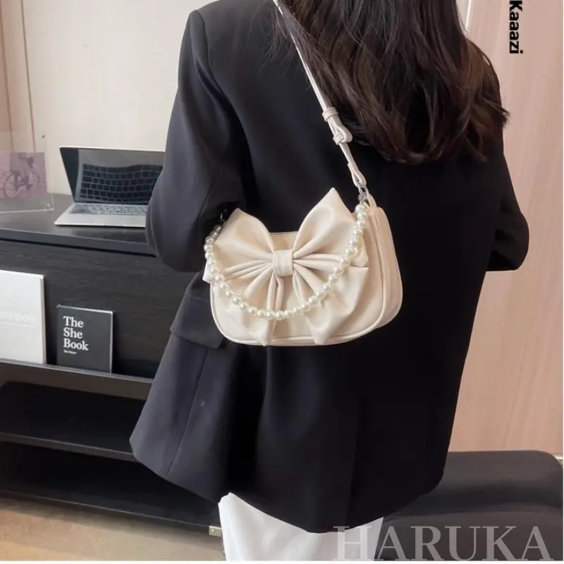 TAS SELEMPANG WANITA MUTIAARA PITA - TAS BAHU RANTAI KULIT PEARL TREN 5