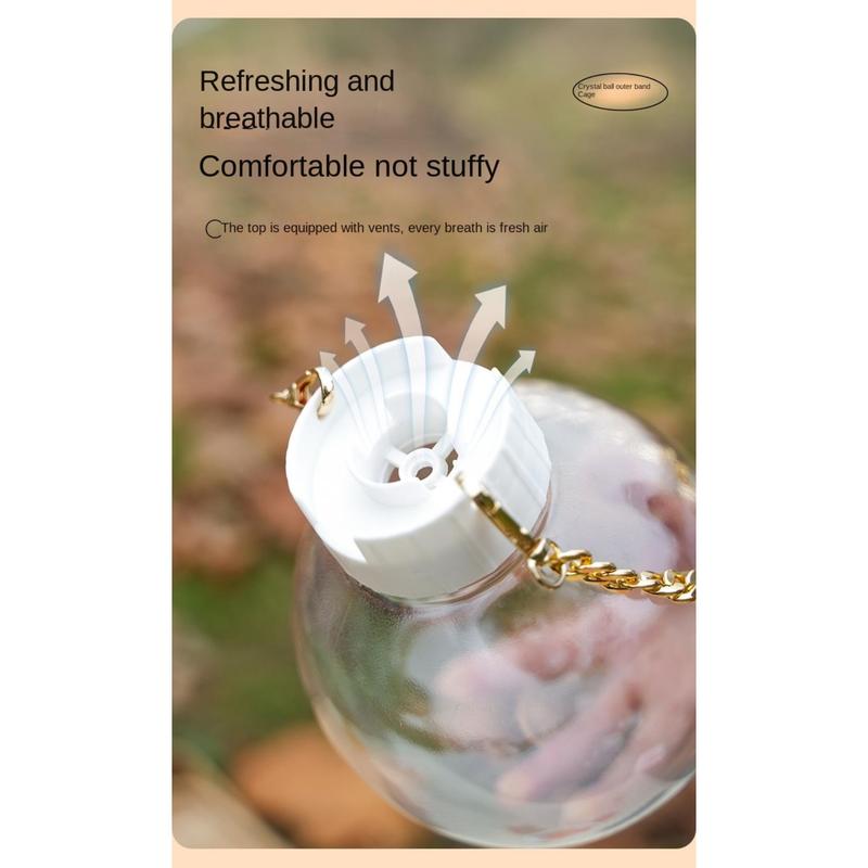 Product Introduction of thingin New Portable Hamster Transport Cage Ventilated Round Guinea Pig Carrier with Bag Strap Transparent Small Pet Carrier for Small Animal 23