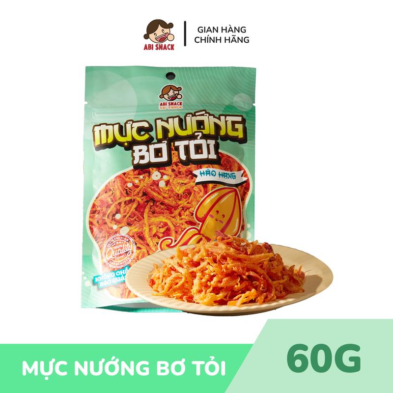  Khô Mực Nướng Bơ Tỏi - Trọng Lượng 60 Gam - Thương Hiệu Abi Snack 