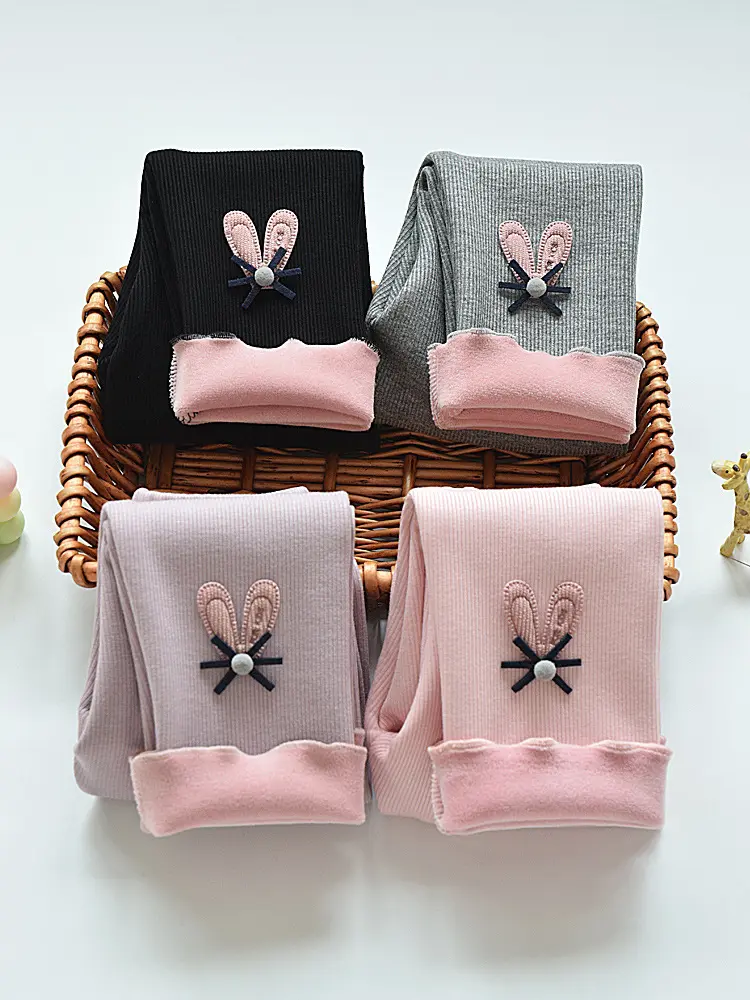 Quần legging bé gái lót lông nhung thu đông cotton nguyên chất, Quần tất cho bé mặc nhà mặc đi học đi chơi sz từ 8kg-30k quần  tất quần  tất