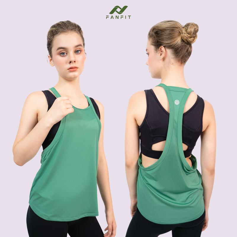 Áo tank top thể thao nữ tập Gym Yoga Pilates TYM TTWT003 - Form rộng cách điệu nhún eo - FANFIT Tập Yoga Sport Tập Thể Dục