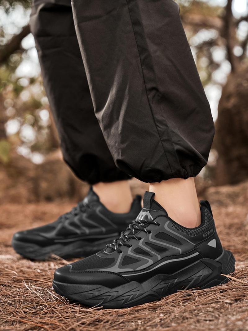 Product Introduction of Men's Sporty Lace Up Low Top Sneakers, Casual Breathable Comfortable Running Shoes, Non-slip Sports Shoes for Climbing, Gym Workout, Cross Training, Closed 5