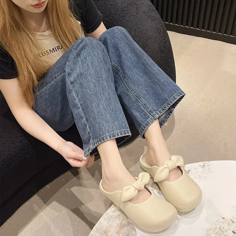 Dép Lê Nữ, Phong Cách Mary Jane, Thiết Kế Hoạt Hình Dễ Thương, Chống Trượt, Không Có Mùi, Thoải Mái, Mũ Ngón Chân Mềm Mại, Dép dép  nhựa sục  búp