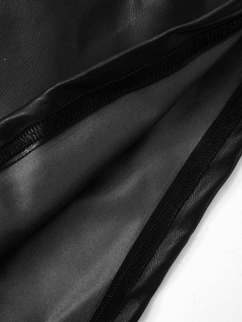 Product Introduction of Women's Solid Asymmetrical Neck Tank Top, Fashion Casual PU Leather One Shoulder Top for Daily Outdoor Wear, Ladies Clothes for All Seasons 18