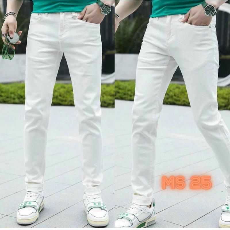 Product Introduction of Quần Jean Nam Màu Trắng, Màu Đen Trơn Co Giãn Ôm gọn From skinny Basic Đơn Giãn Menswear Pants Có Túi 21