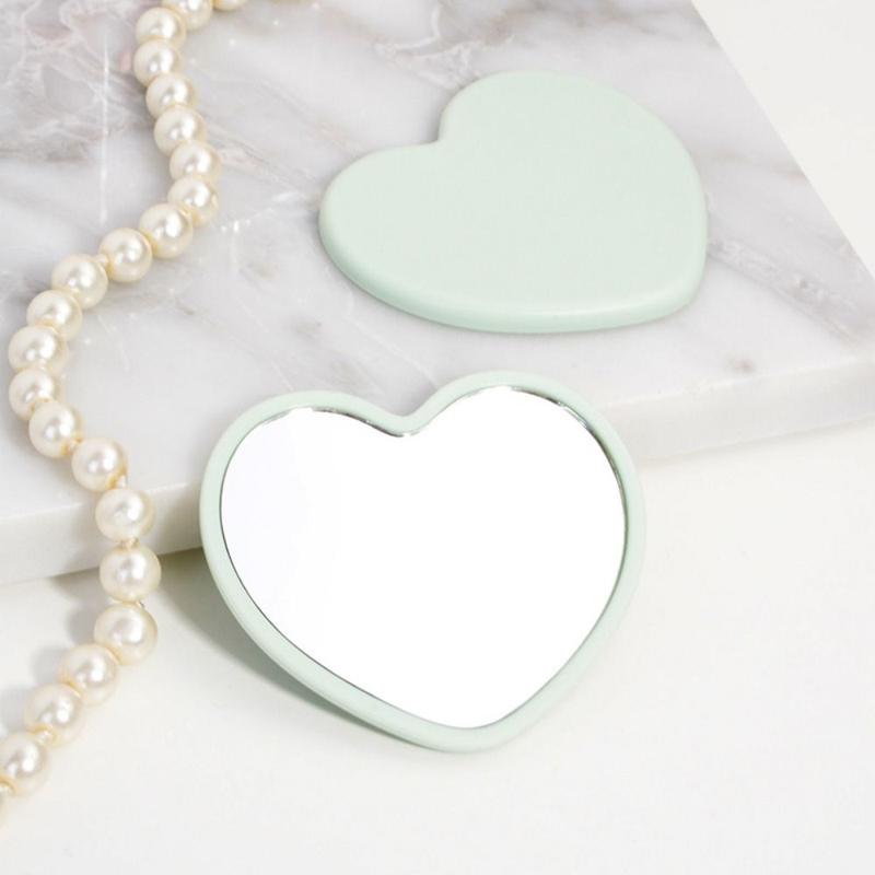 Modern Single-sided Heart-shaped Mirror High-definition Little Handheld Mirror Handheld Beauty Make-up Mirror Cosmetic 0