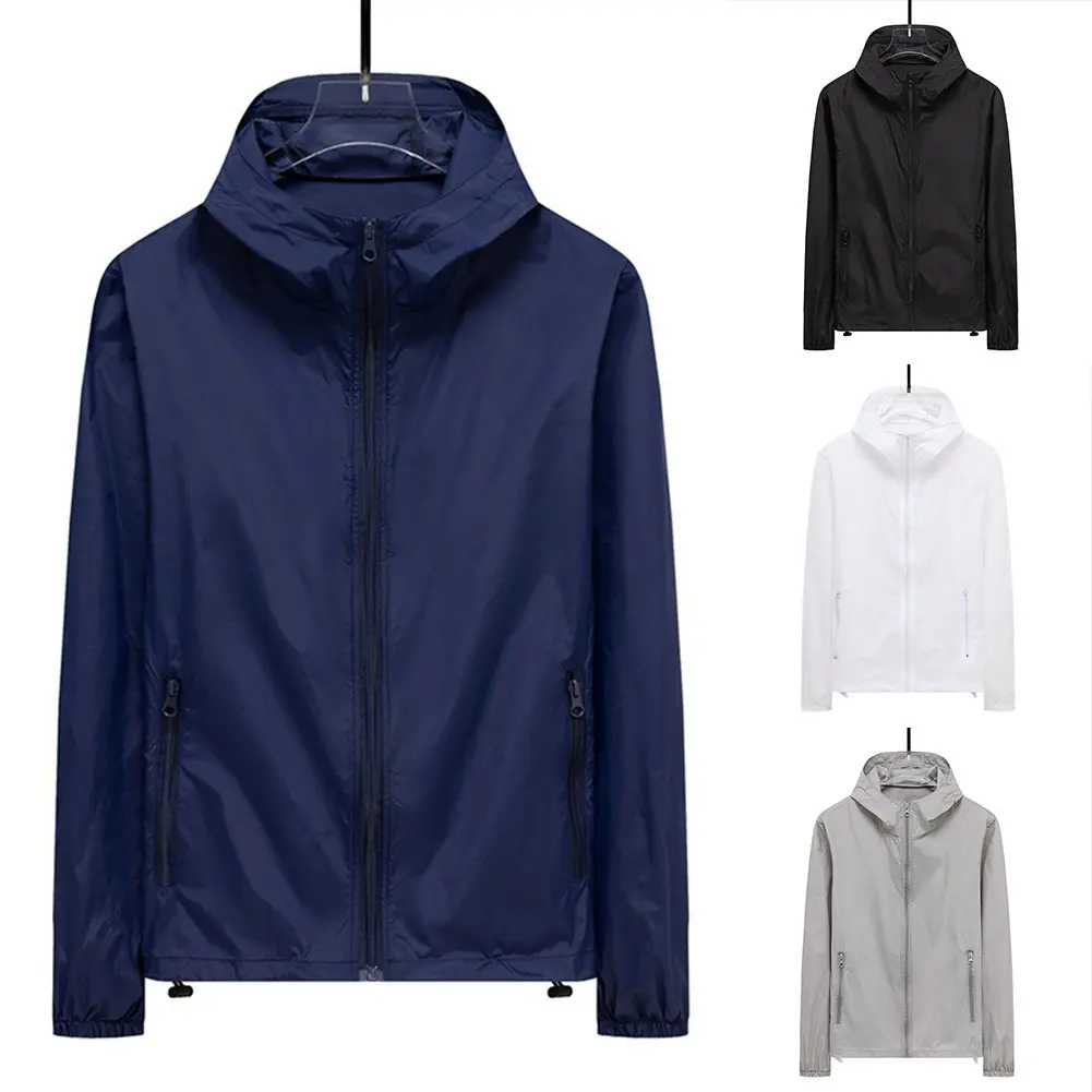 Men Waterproof Jacket Hooded Coat Outwear Lightweight Windbreaker Breathable [FGDH Fast Ship]