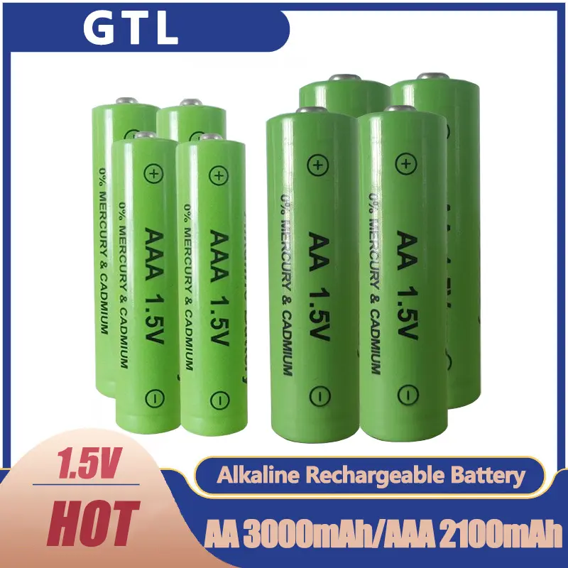 {New hot sale} Rechargeable Battery AA 3000mAh/AAA 2100mAh 1.5V Alkaline 100% Original Legit Rechargeable Batteries With Charger For Flashlight Camera Wireless microphone Toys